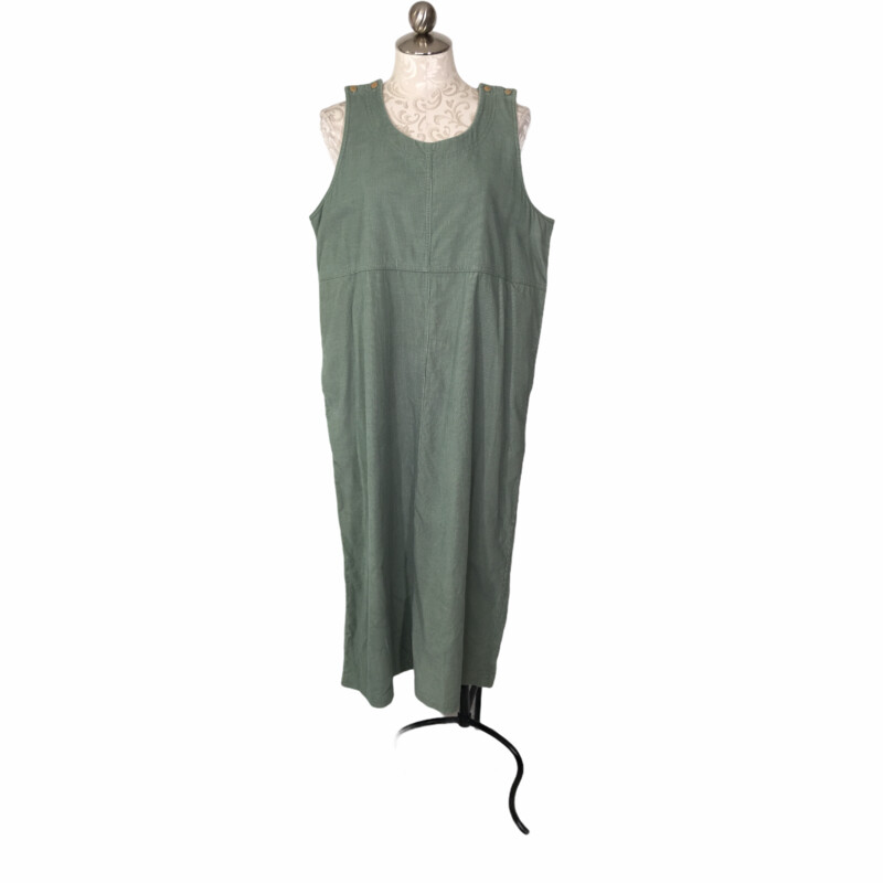 126-010 Serengeti Catalog, Green, Size: XL green cordouroy overall type dress 100% cotton  good