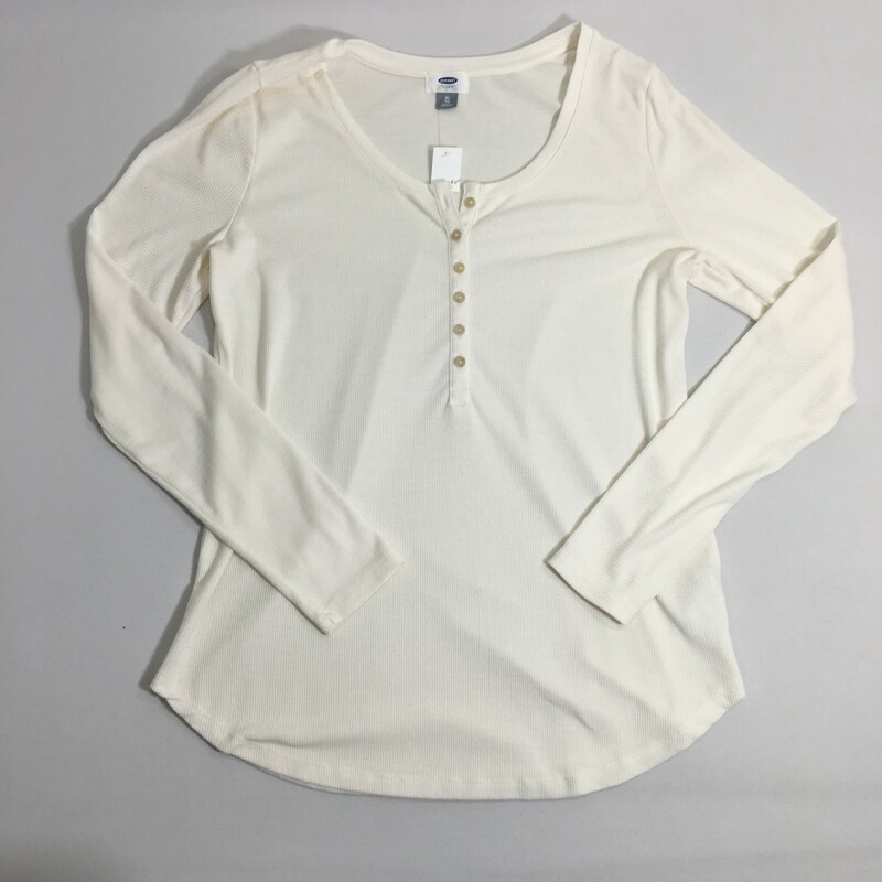 126-020 Old Navy, White, Size: Xl white long sleeve button up ribbed shirt 62% polyester 34% viscose 4% elastane  good