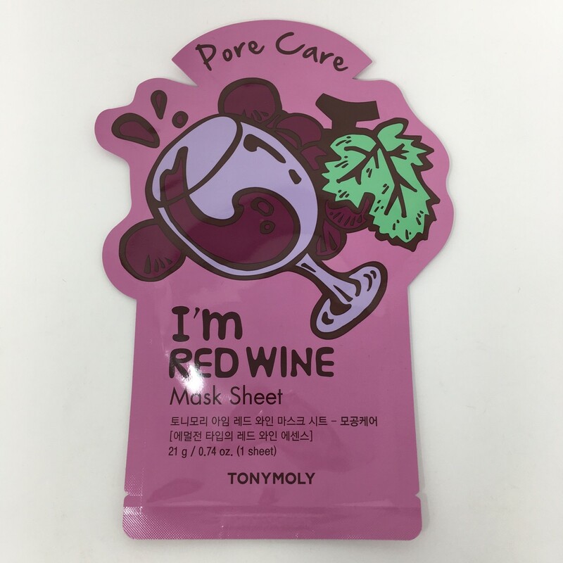 Red Wine Sheet Face Mask, None, Size: None