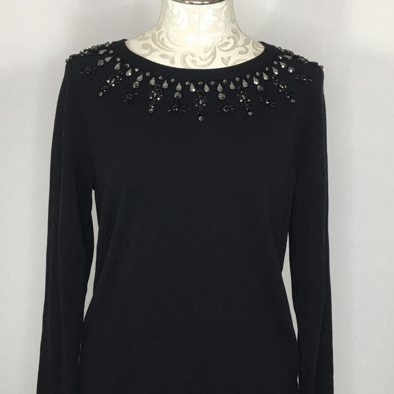 Talbots Sweater With Gems, Black, Size: Medium