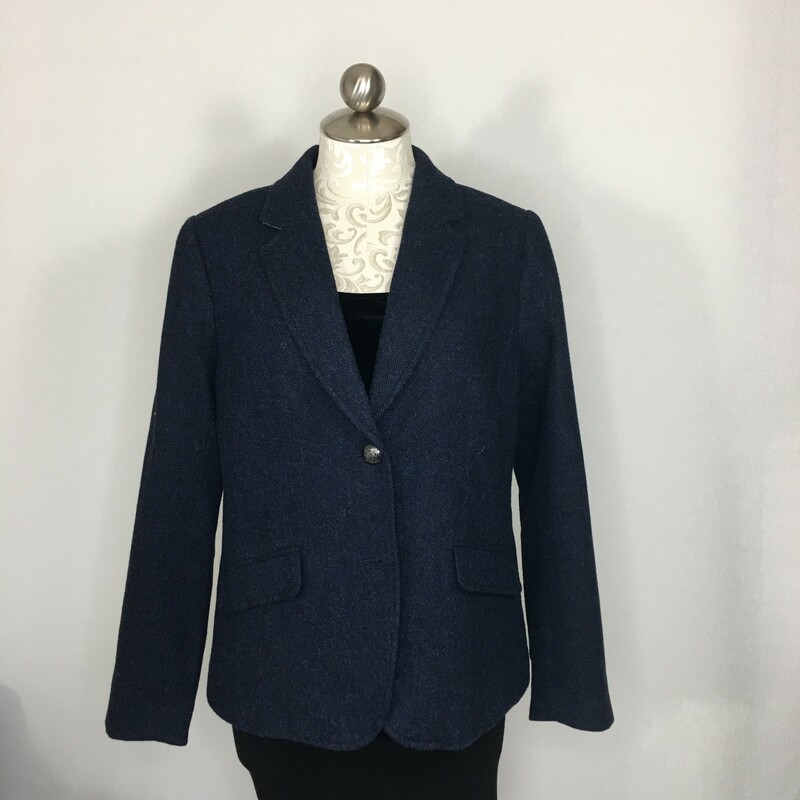 Talbots Knit Blazer, Navy Blu, Size: 10