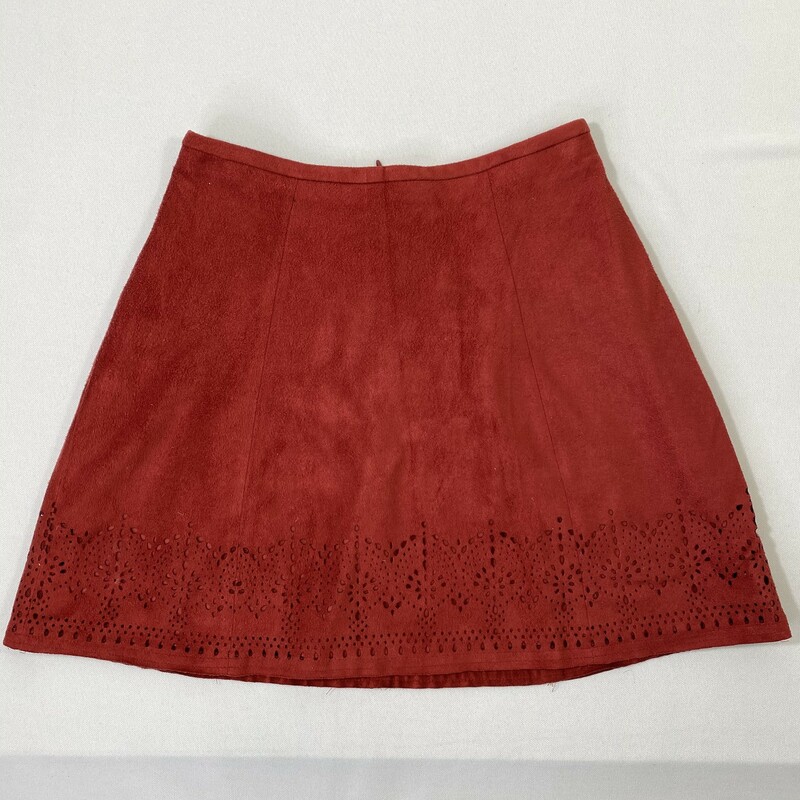 Express Suede Cutout Skirt, Red, Size: 00