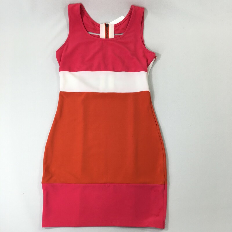 Colorblock Tank Top Dress, Pink, Size: Small 94% polyester 6% spandex