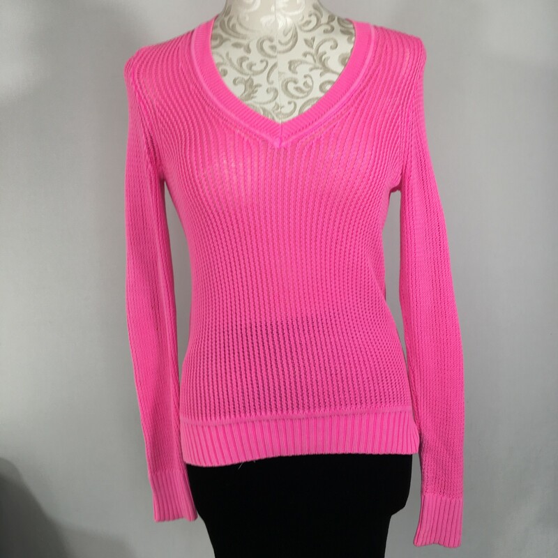 J. Crew V-neck Sweater, Hot Pink, Size: XS 100% cotton