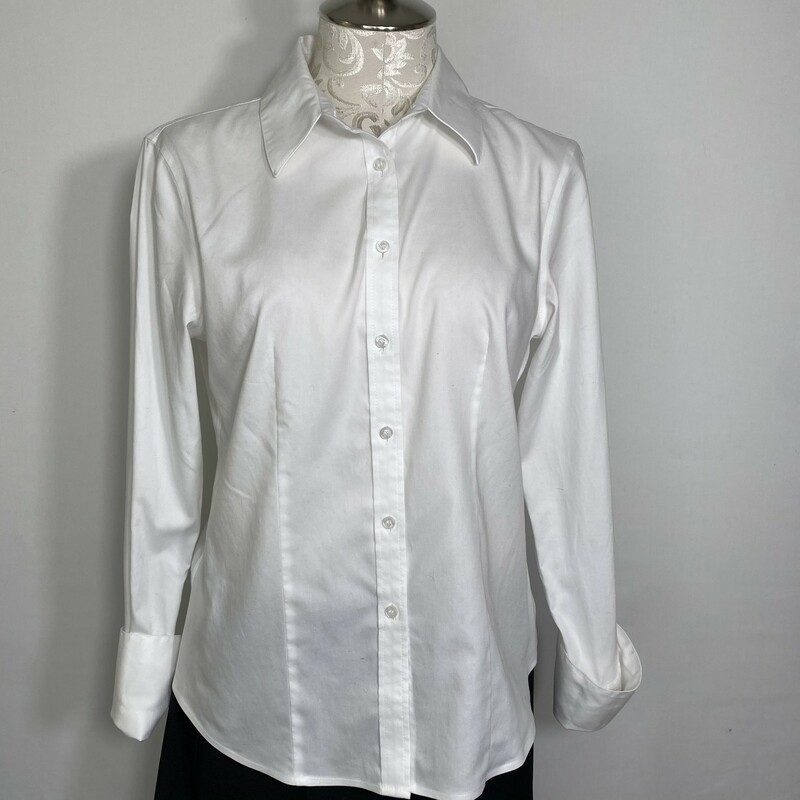 100-017 Calvin Klein, White, Size: 6 White button-down  cotton good condition