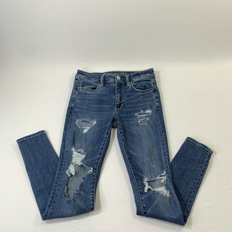 113-032a American Eagle, Blue, Size: 4 Dark Wash Jeans Denim  Good  Condition