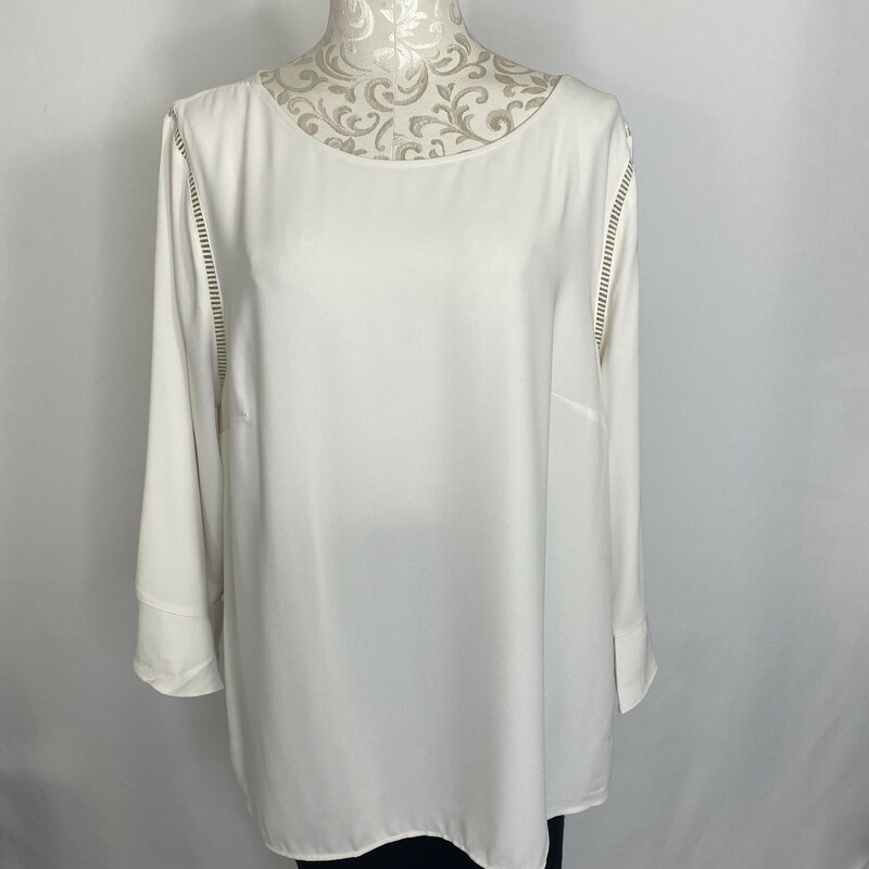 100-0028 Talbots, White, Size: XL long sleeve sheer blouse polyester  Good  Condition