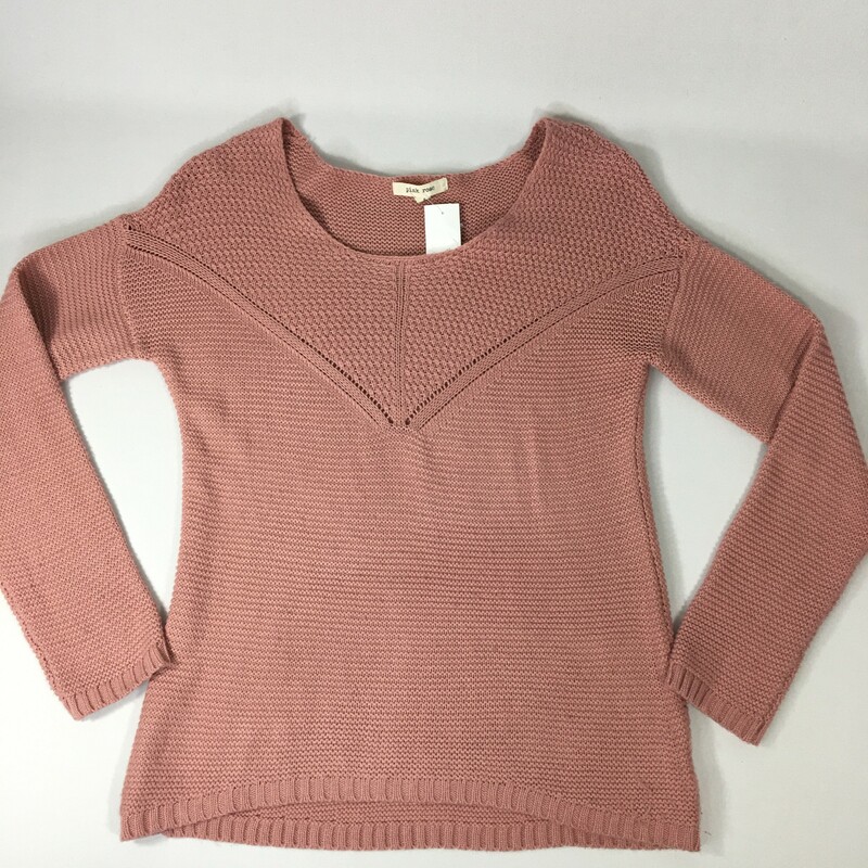 100-0235 Pink Rose, Pink, Size: Small long sleeve mauve sweater 100% acrylic  Good  Condition