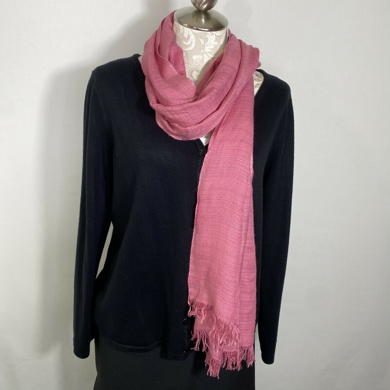 Textured Scarf With Tassl, Pink, Size: Scarves