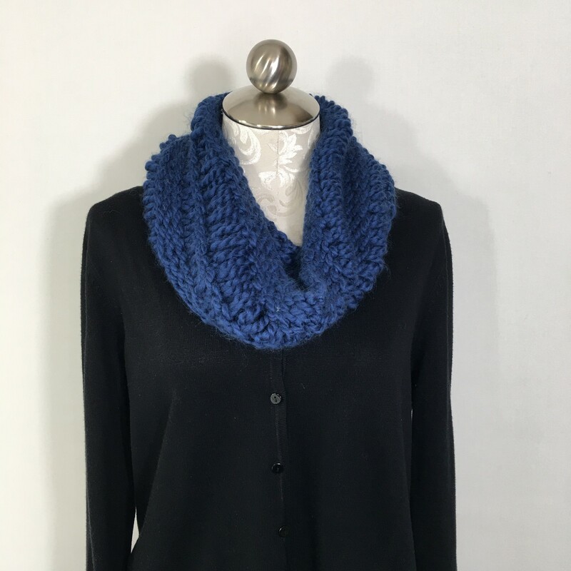 Knit Thick Neck Warmer, Blue, Size: Scarves
