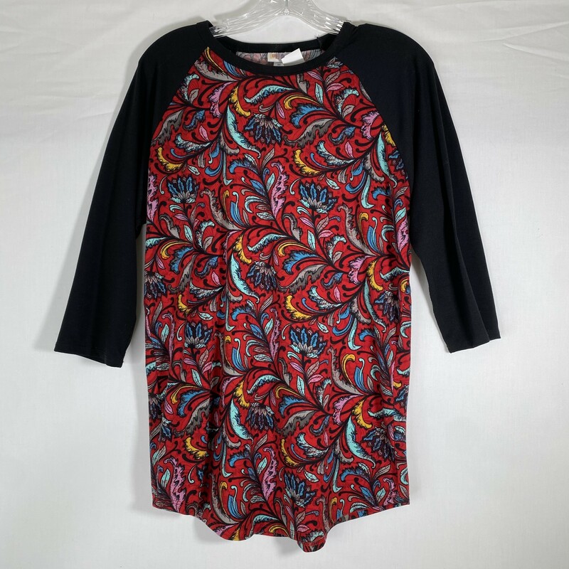 Lularoe Patterned Top, Red, Size: Medium mid length sleeve 96% polyester 4% spandex
