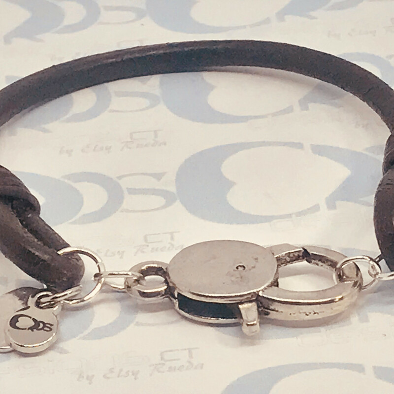 Leah Br0012-br 7.5, Brown, Size: Bracelet
3mm Original Brown Round Leather-Silver Plated Accessories