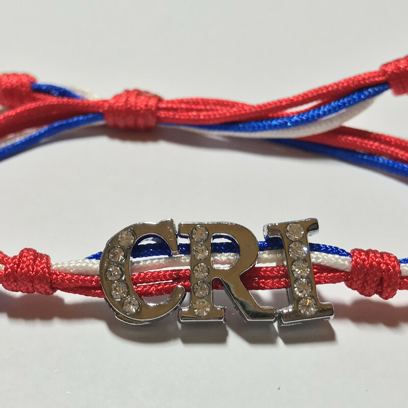 Country Name Br0045-cri A, Costa Ri, Size: Bracelet
Silk Nylon Cord - Silver Plated Letters Charms