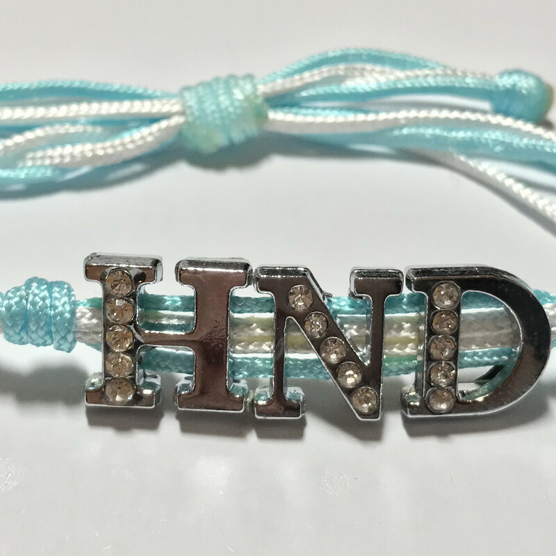 Country Name Br0045-hnd A, Honduras, Size: Bracelet
Silk Nylon Cord - Silver Plated Letters Charms