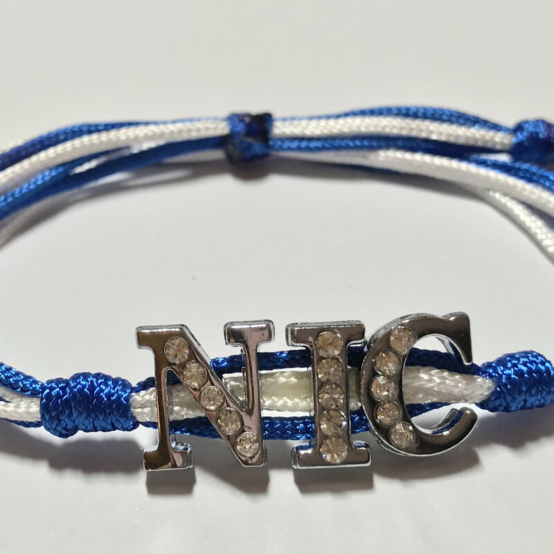 Country Name Br0045-nic A, Nicaragu, Size: Bracelet
Silk Nylon Cord - Silver Plated Letters Charms