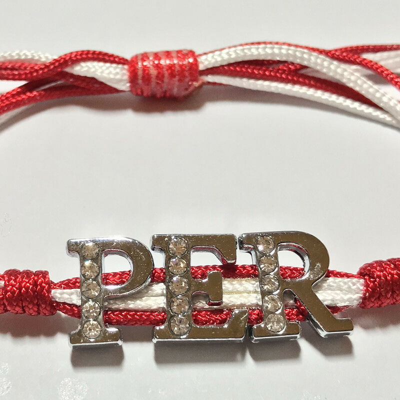 Country Name Br0045-per A, Peru, Size: Bracelet
Silk Nylon Cord - Silver Plated Letters Charms