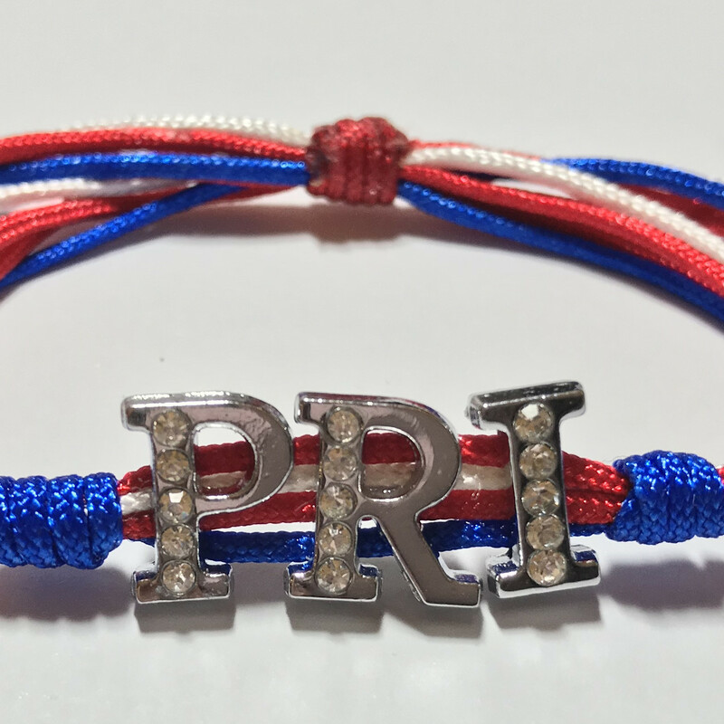 Country Name Br0045-pri A, Puerto R, Size: Bracelet
Silk Nylon Cord - Silver Plated Letters Charms