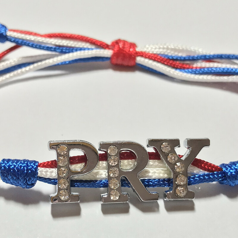 Country Name Br0045-pry A, Paraguay, Size: Bracelet
Silk Nylon Cord - Silver Plated Letters Charms