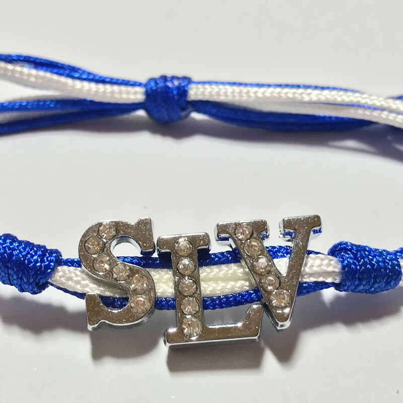 Country Name Br0045-slv A, Salvador, Size: Bracelet
Silk Nylon Cord - Silver Plated Letters Charms