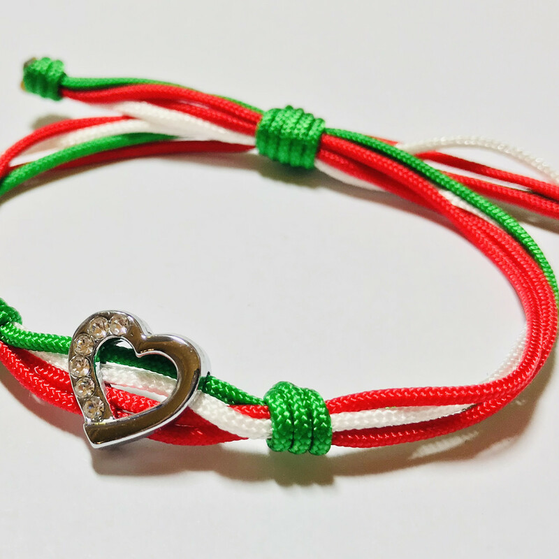 Nylon-n-heart Br0046-gwr , Green-wh, Size: Bracelet
Silk Nylon Cord - Silver Plated Letters Charms