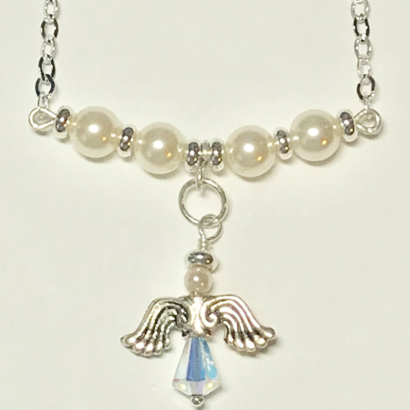 Angsm-sne-002 Ne0036-w 18, White, Size: Necklace
4/6/8mm Swar. Pearls -Silver Plated Accessories