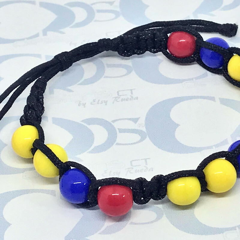 Soccer-fan-too Br0025-t A, Yellow-b, Size: Bracelet
8mm Czech Crystal Beads-Black Nylon