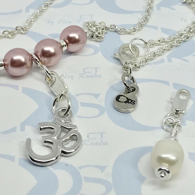 Karly Ne0016-dg 16, Dark Gre, Size: Necklace
Sterling Silver Accessories-8mm. Czech Pearls-Charms Sets: Depending on Selected Set could be  Sterling Silver or Silver Plated-Chain Length: 16