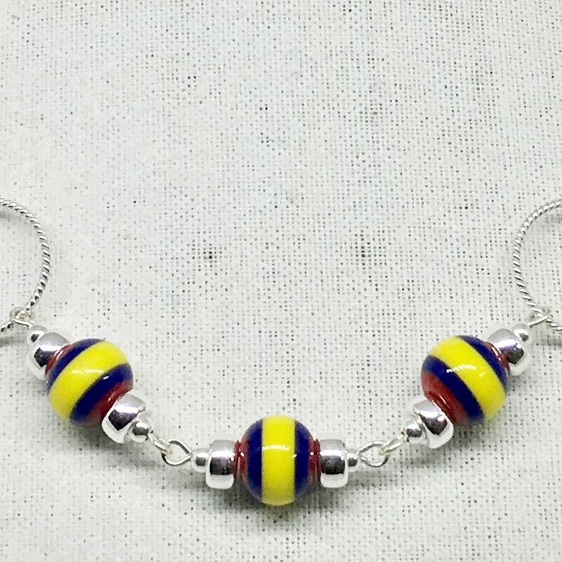 Tricolor Ne0030-t 18, Yellow-b, Size: Necklace
Sterling Silver Accessories - Tricolor Resine Beads