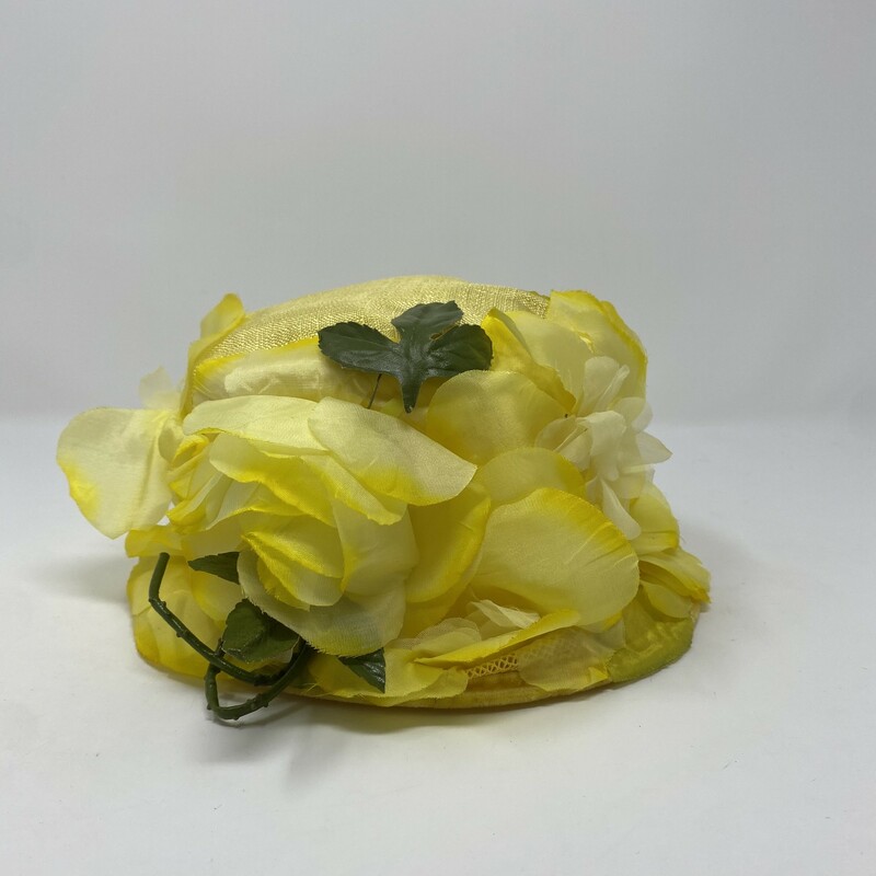 Small Flower Hat With Gre, Yellow, Size: Hats