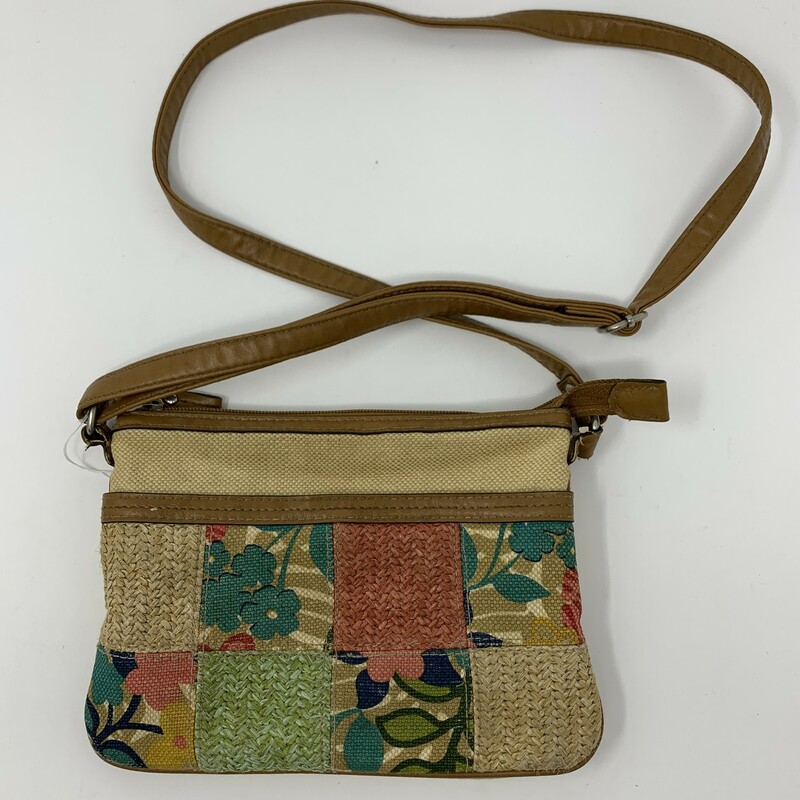 100-1128 Relic, Tan, Size: Mini Bags tan small bag with different colors and flower pattern on the front no tag  good condition