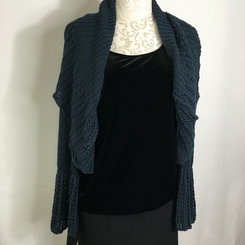 Knitted Blue Cardigan, Blue, Size: Small