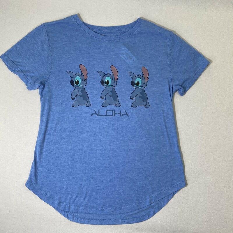 Disney Stitch T Shirt, Blue, Size: Large 11-13 \"Aloha\" Shirt 65% polyester 35% Rayon