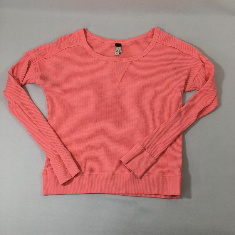 Free People Waffle Knit, Pink, Size: XS neon pink sweater 60% cotton 40% polyester