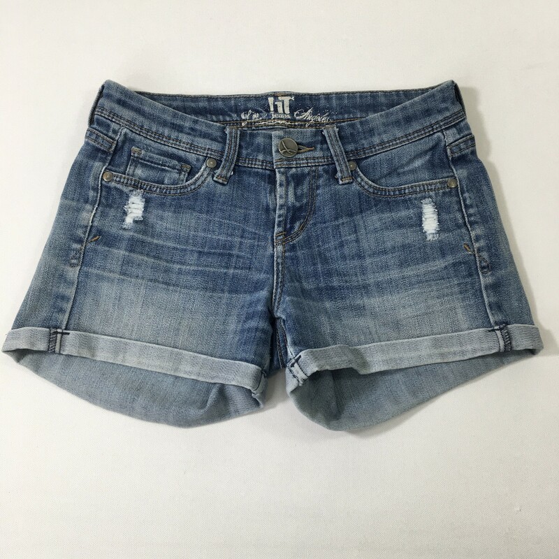 It Jeans Ripped Shorts, Blue, Size: 25 70% cotton 30% elasterell