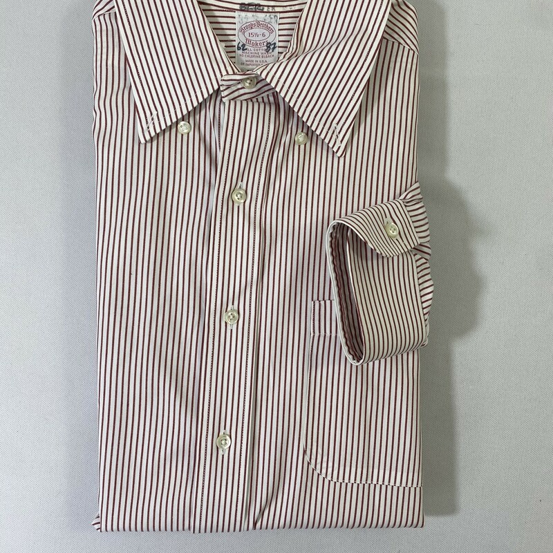 100-1062 Brooks Brothers, Red And, Size: 15 1/2-6
Red and White striped button down