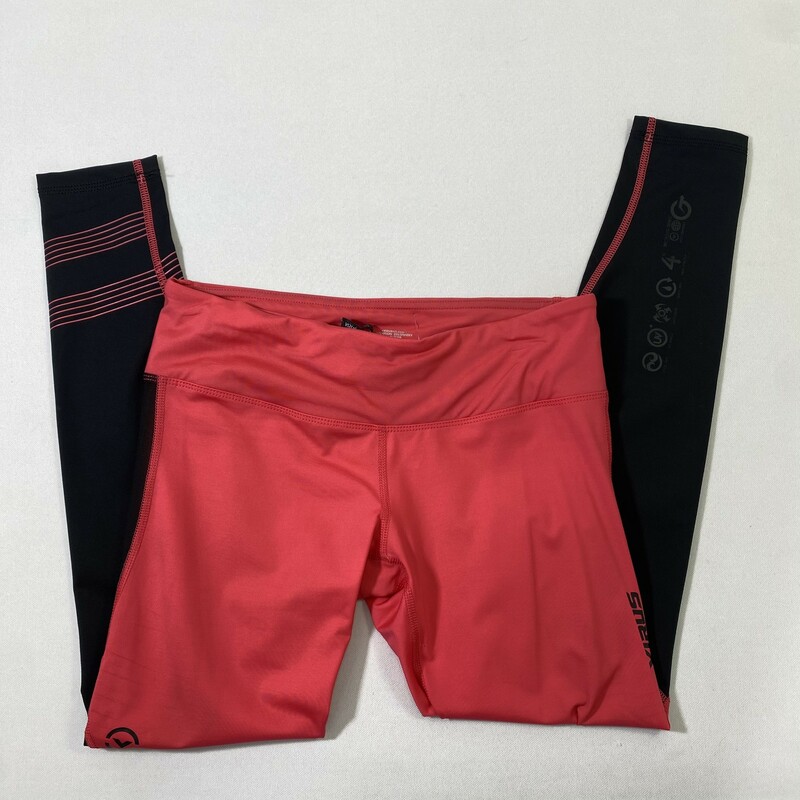 Virus Pink And Black Legg, Pink, Size: Medium 75% nylon 25% spandex striped with tie around waist