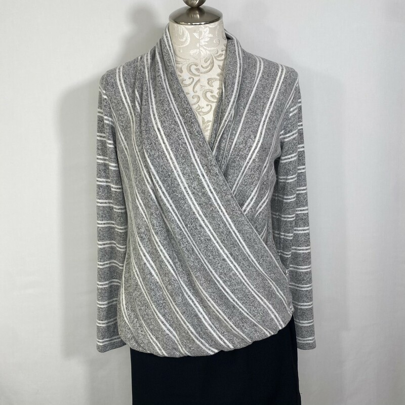 Monteau Striped Wrap, Grey, Size: Medium