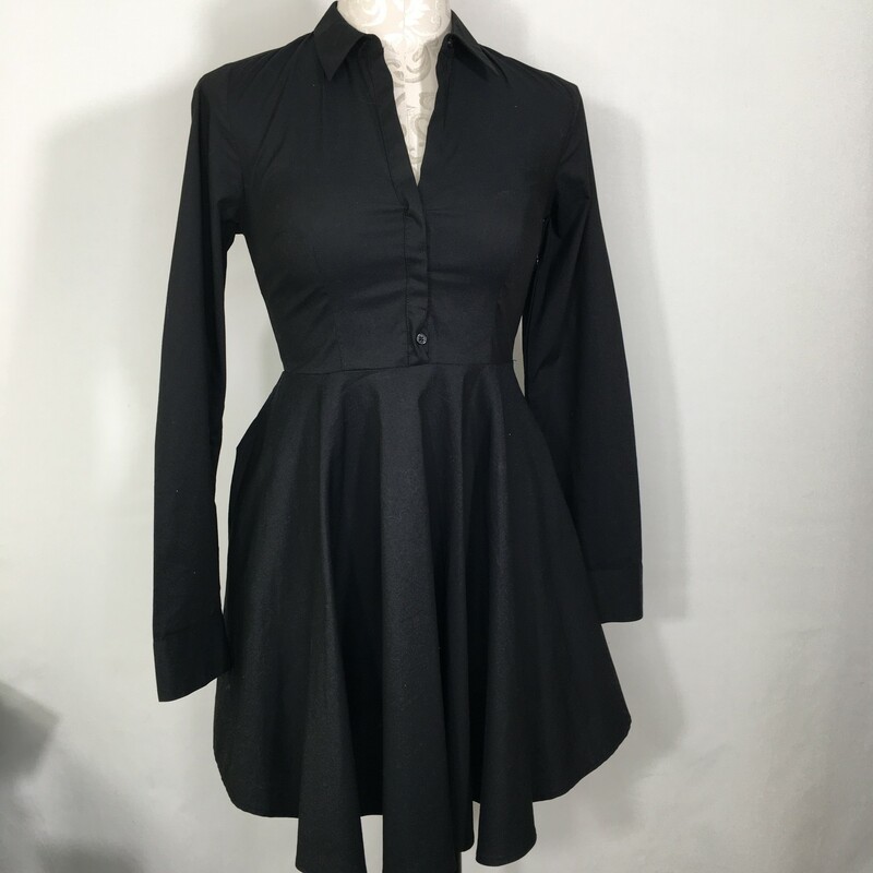 100-079 Express Collared, Black, Size: 0 long sleeve dress button up