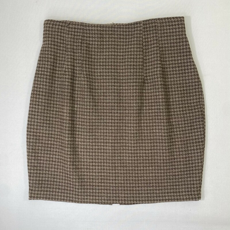 100-313 Patterned Wool Sk, Brown, Size: 16 100% wool