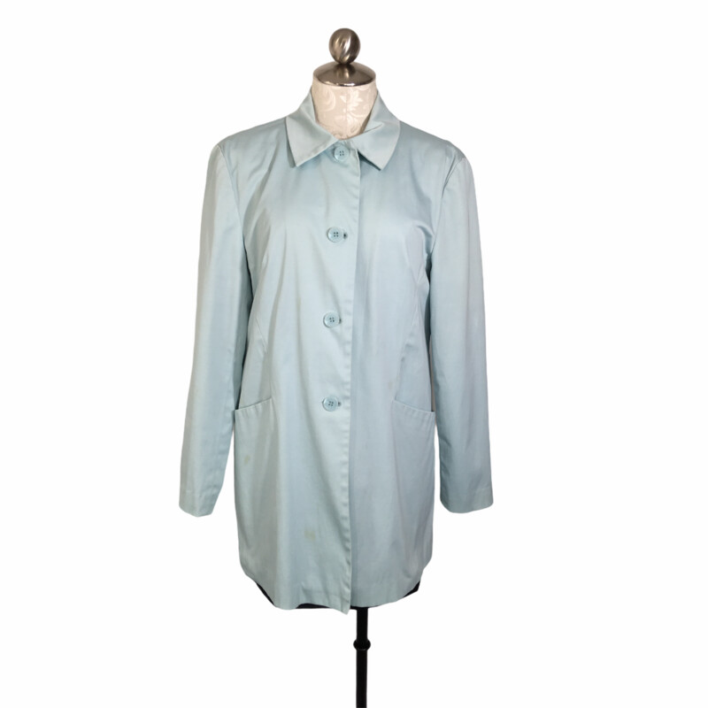 100-467 Weatherproof Garm, Blue, Size: Medium cotton/polyester/spandex button up collared jacket