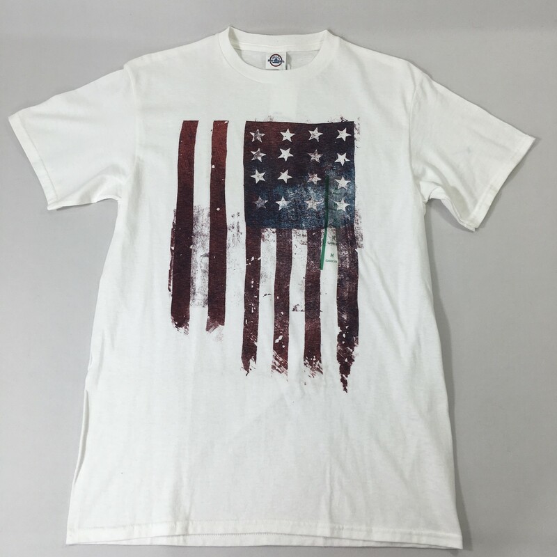 105-036 Delta Pro Weight, White, Size: Medium american flag shirt