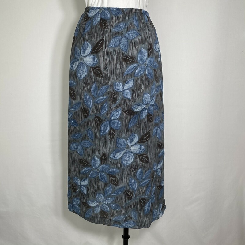 100-115 Patricia Jones US, Blue, Size: 10 petite pattenred long sheer skirt