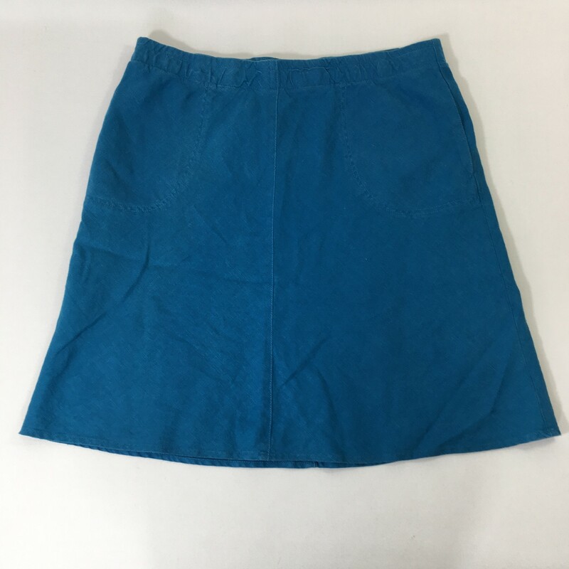 J.Jill Linen Pocket Skirt, Blue, Size: Medium petite