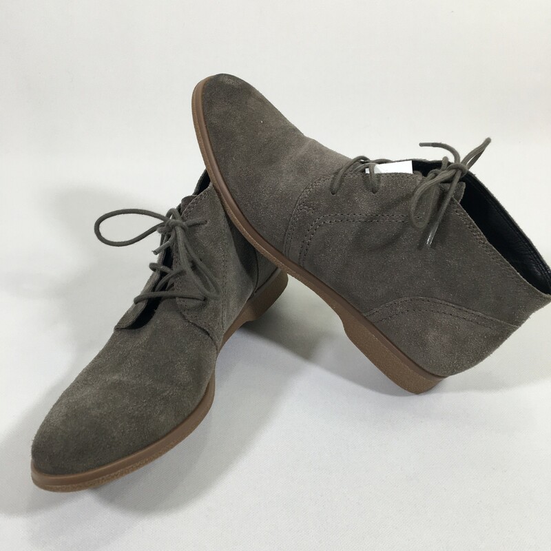 FrancoSarto Suede Lace Up, Grey, Size: 9.5 short boots