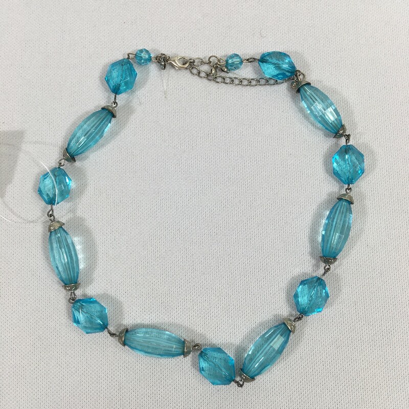 Blue Gem Necklace Silver