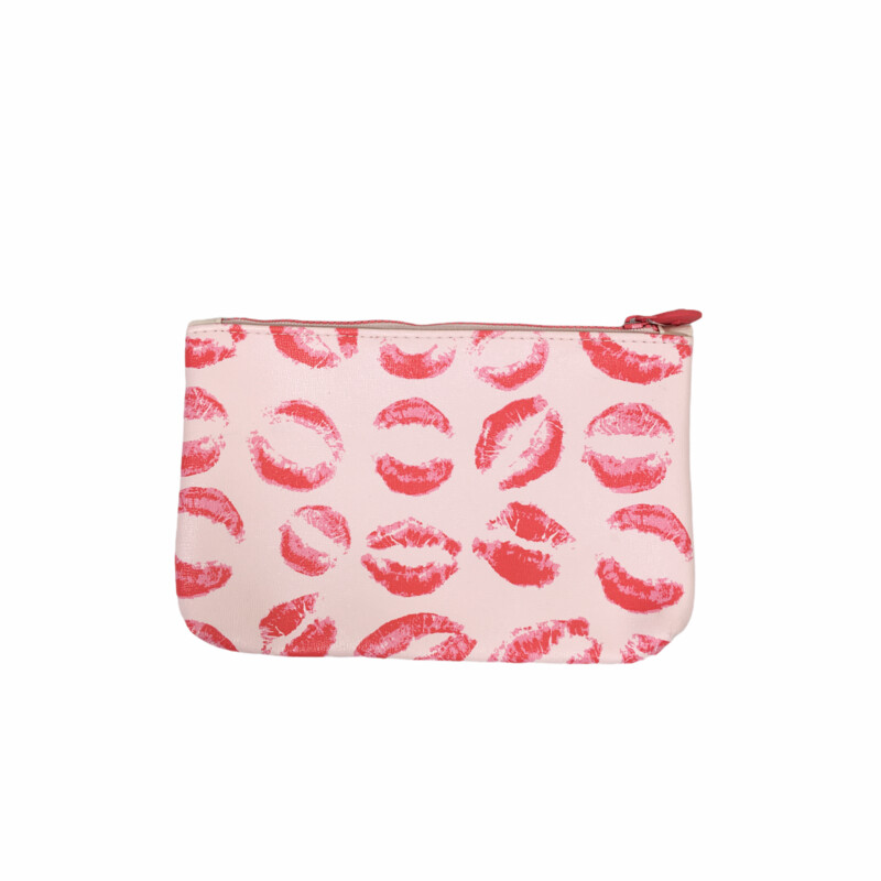 100-269 Lip Pattern Bag, Pink, Size: Makeup Bag