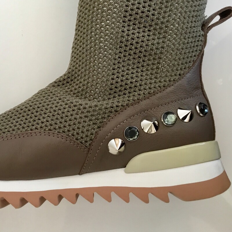 NEW My Grey Power Army Sneaker Boot,
Tan, Size: 6.5