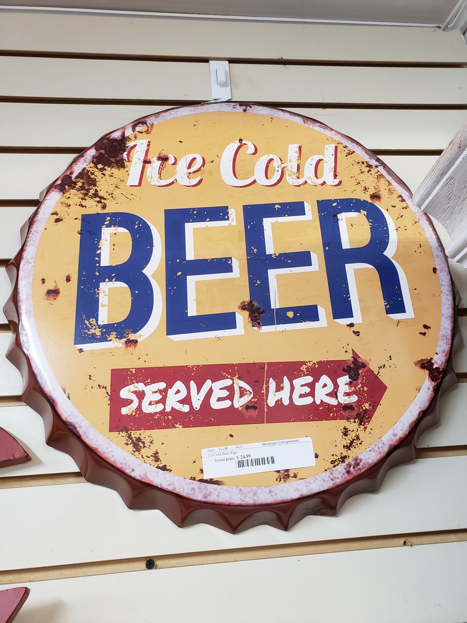 Ice Cold Beer Served Here Sign
