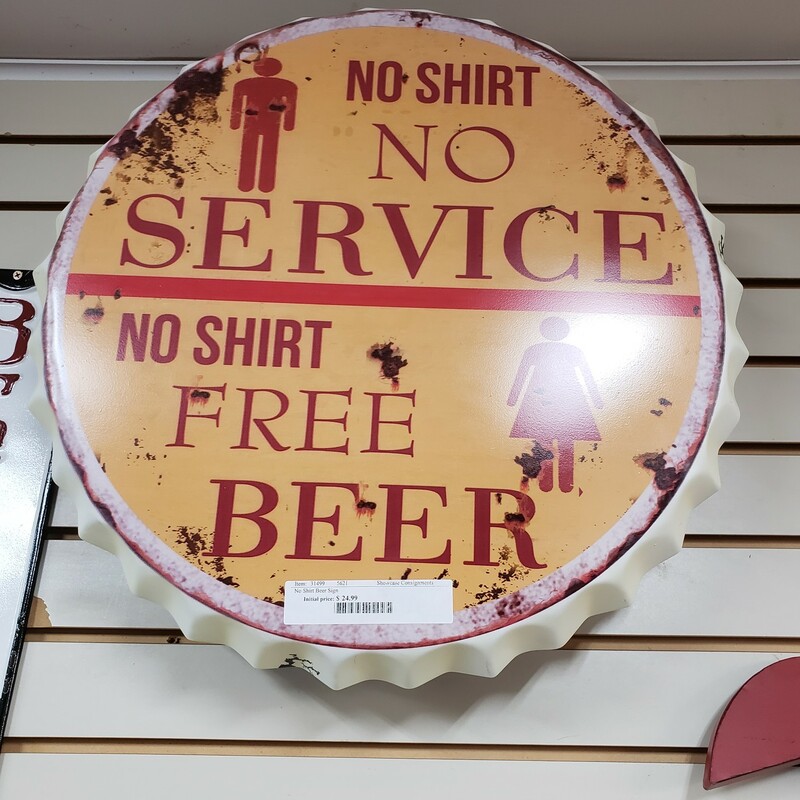 No Shirt Beer Sign