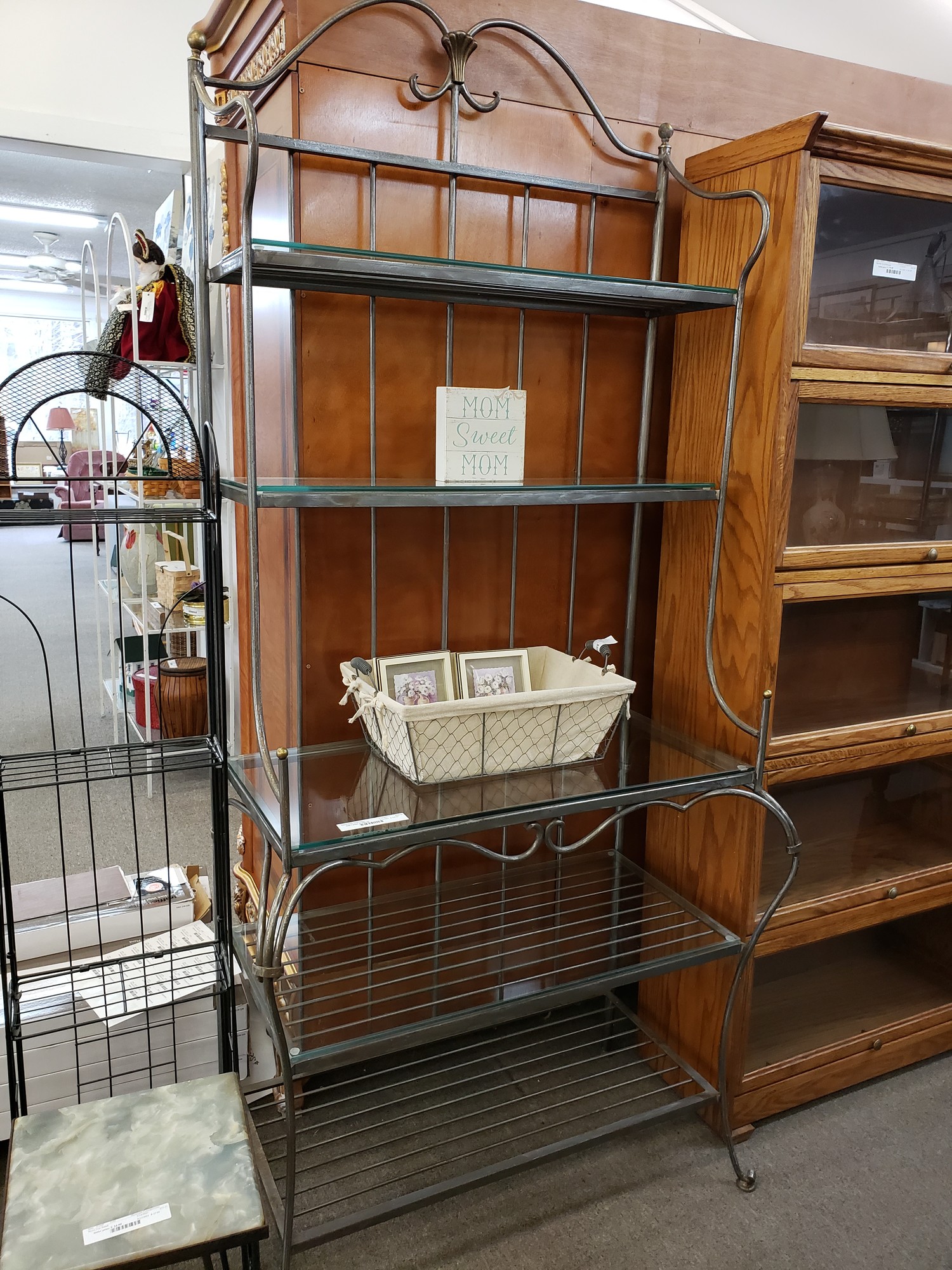 Bakers Rack Solid Metal Showcase Consigments